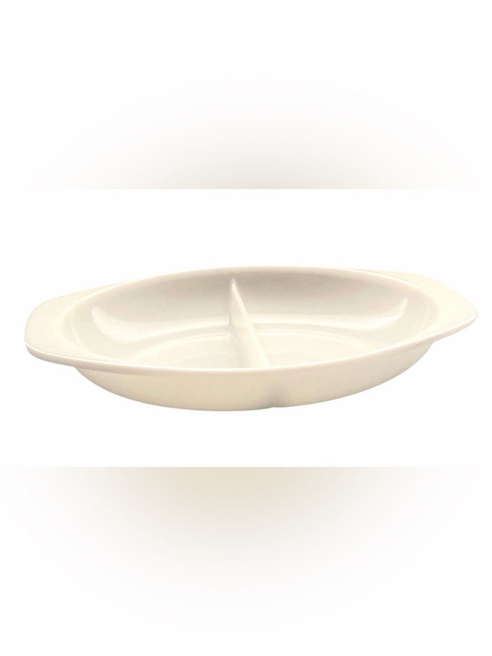 PYREX #1063 Mid-Century Vintage White Milk Glass Divided Casserole Dish 1.5 qt.